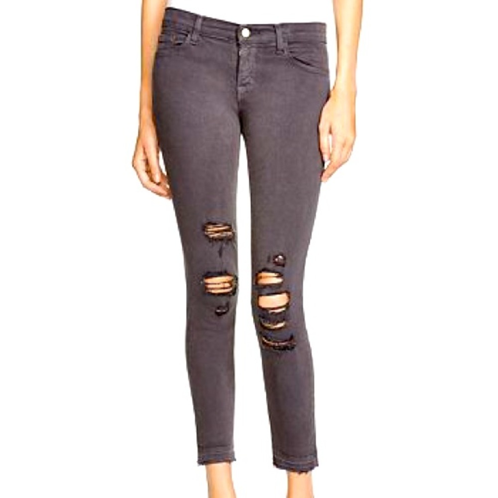 BUNDLE 3 for $75 
J BRAND low rise skinny crop distressed jeans Demented Grey